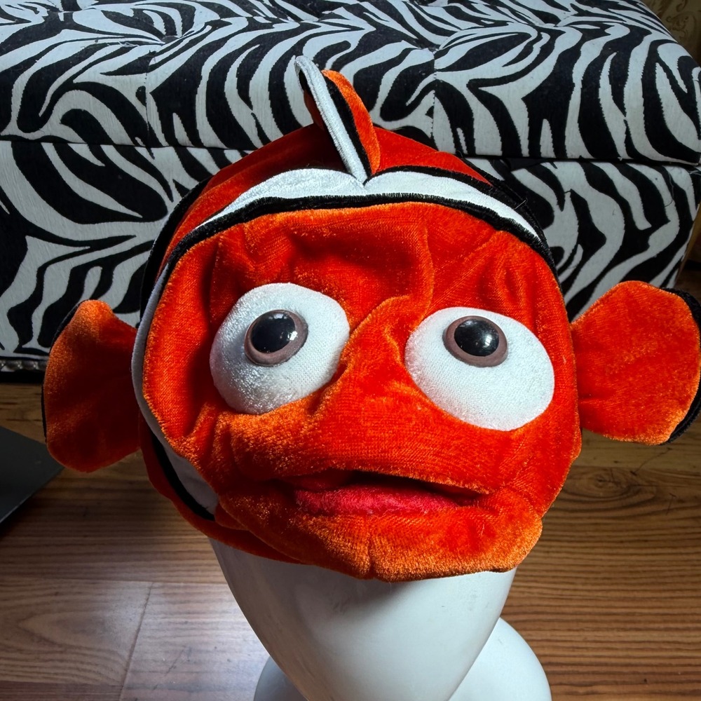 Little Daydreamers by Elope Clownfish Plush Costume Hat Orange White Stripe